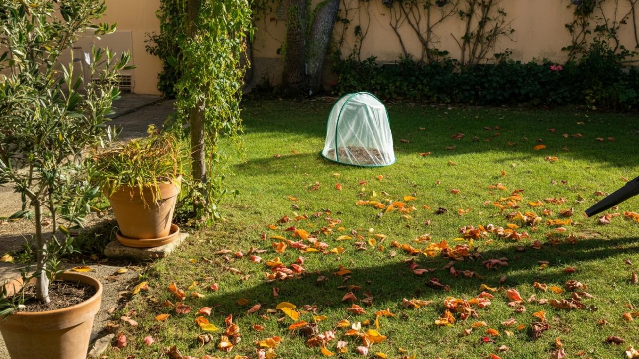 Préparer un jardin méditerranéen à Toulon en automne avec ramassage des feuilles et protection des plantes fragiles
