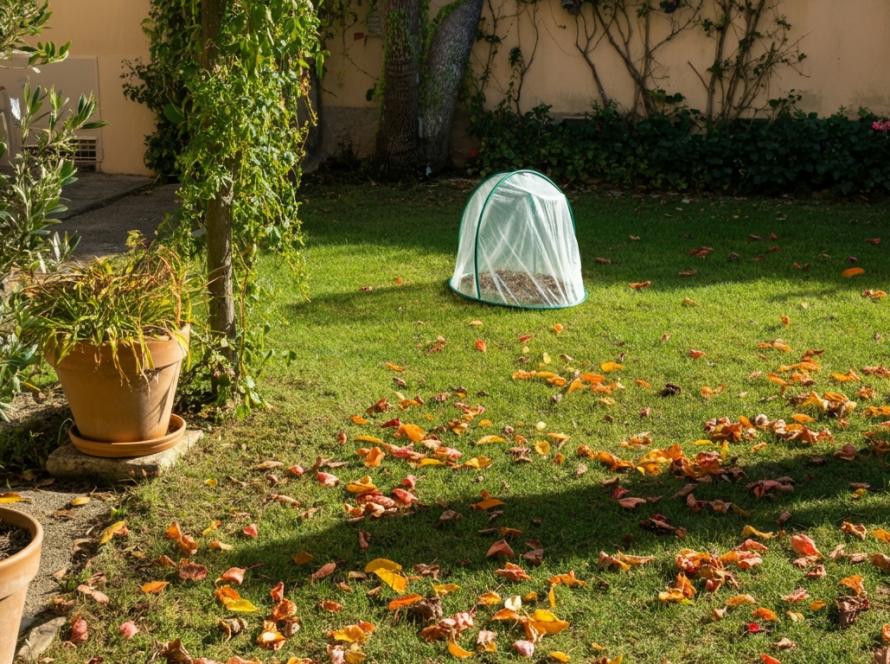 Préparer un jardin méditerranéen à Toulon en automne avec ramassage des feuilles et protection des plantes fragiles